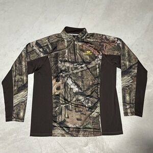 Men's Mossy Oak Break Up infinity Camo 1/4 Zip Pullover SZ Medium M Scent Block